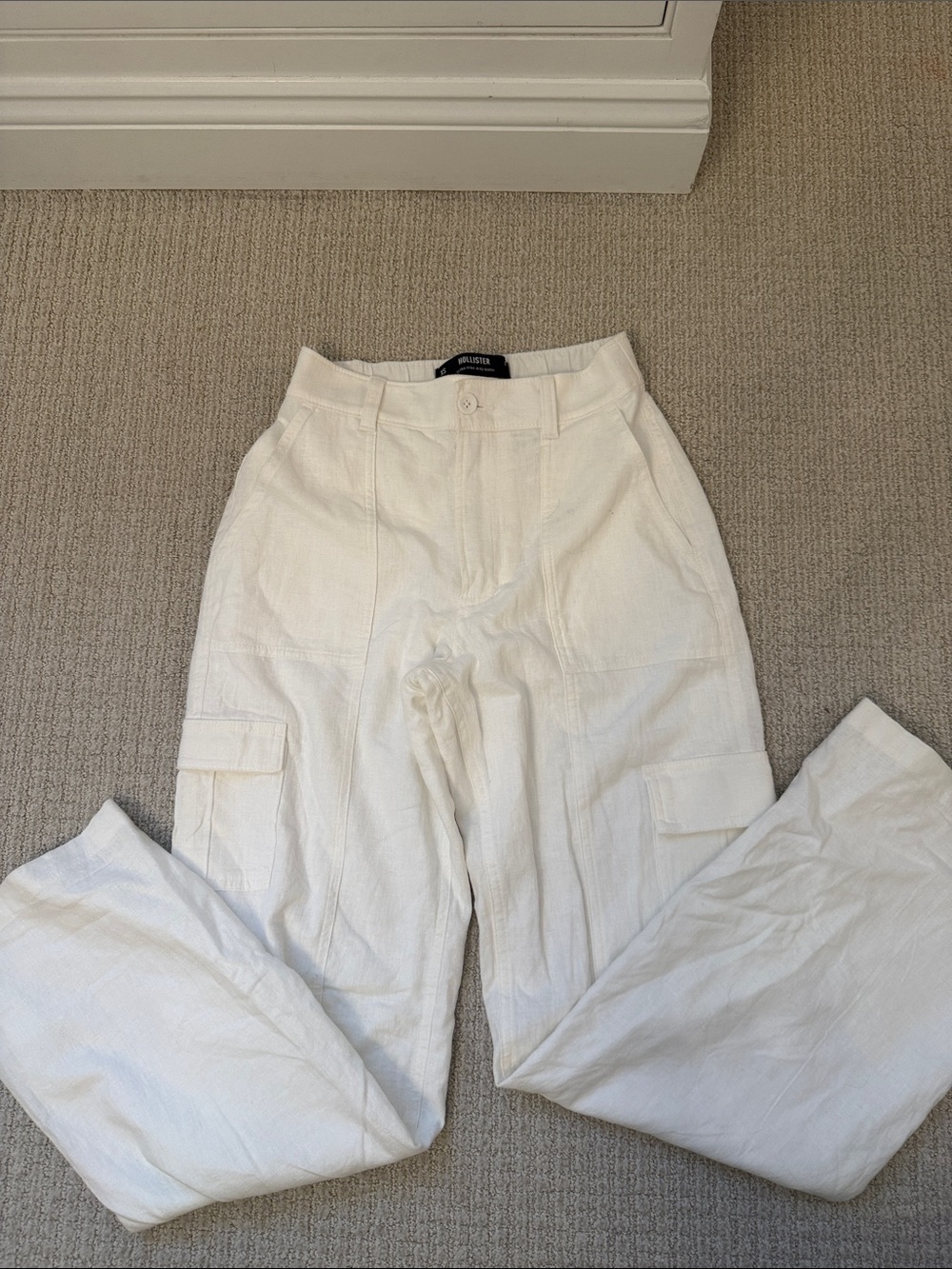 Hollister White Linen Pants XS
